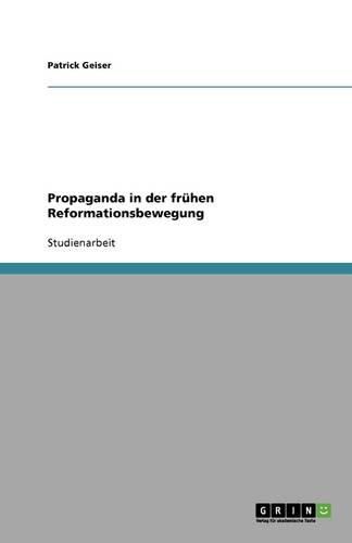 Cover image for Propaganda in der fruhen Reformationsbewegung