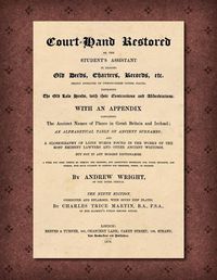 Cover image for Court-Hand Restored [1879]