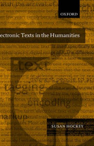 Cover image for Electronic Texts in the Humanities: Principles and Practice