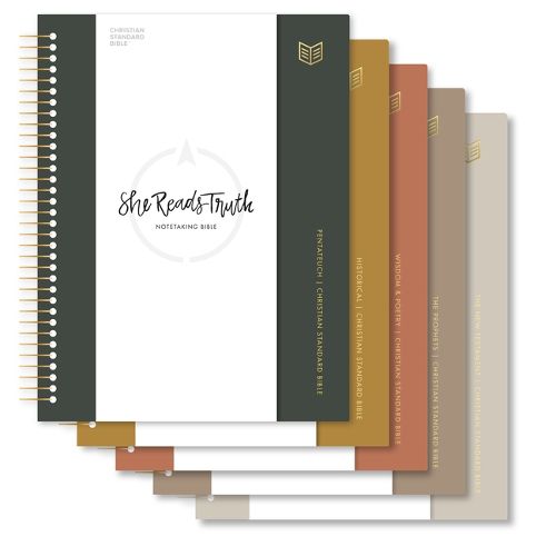 Cover image for CSB She Reads Truth Spiral Bound Notetaking Bible, Five-Volume Set, Hardcover