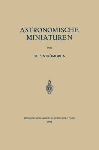 Cover image for Astronomische Miniaturen