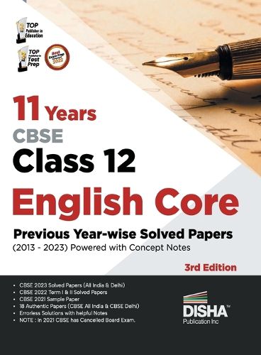 Cover image for 11 Years Cbse Class 12 English Core Previous Year-Wise Solved Papers (2013 - 2023) Powered with Concept Notes Previous Year Questions Pyqs