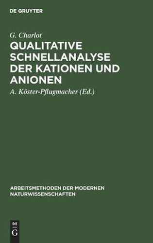 Qualitative Schnellanalyse Der Kationen Und Anionen