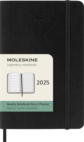 Cover image for Black Pocket Weekly Notebook Softcover 2025 Moleskine Diary