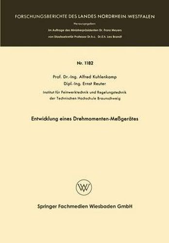 Cover image for Entwicklung Eines Drehmomenten-Messgerates