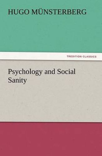 Cover image for Psychology and Social Sanity