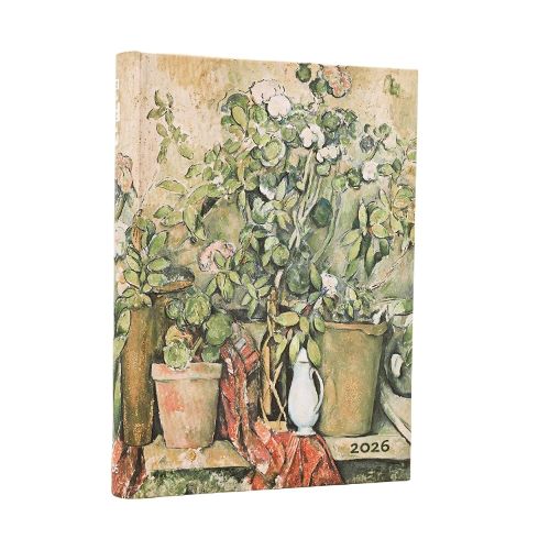 Cover image for 2026 Cezanne's Terracotta Pots and Flowers Midi 12-month Day-at-a-Time Hardcover Flexi Dayplanner 2026 (Elastic Band Closure)