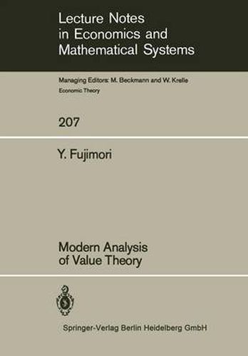 Cover image for Modern Analysis of Value Theory