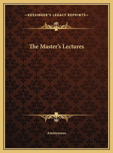 Cover image for The Master's Lectures
