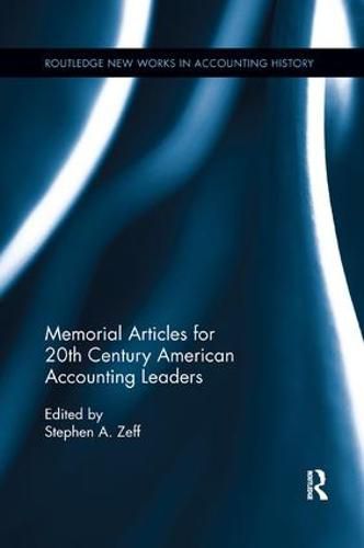 Cover image for Memorial Articles for 20th Century American Accounting Leaders