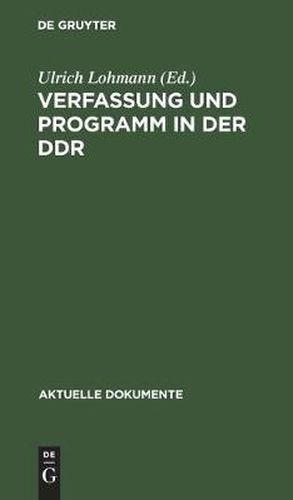 Cover image for Verfassung Und Programm in Der Ddr