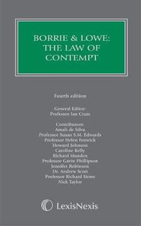 Cover image for Borrie and Lowe: The Law of Contempt