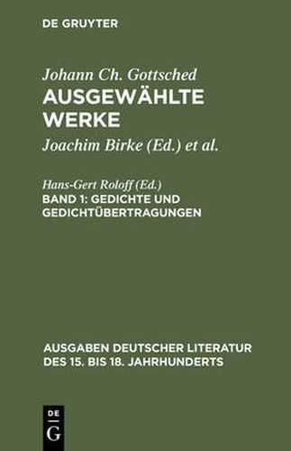 Ausgewahlte Werke, Bd 1, Gedichte und Gedichtubertragungen