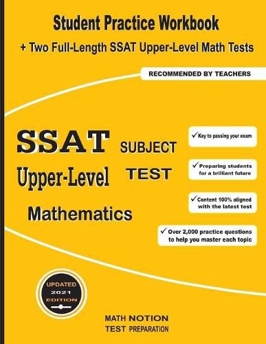 Cover image for SSAT Upper-Level Subject Test Mathematics: Student Practice Workbook + Two Full-Length SSAT Upper-Level Math Tests