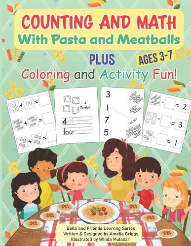 Cover image for Counting and Math with Pasta and Meatballs PLUS Coloring and Activity Fun