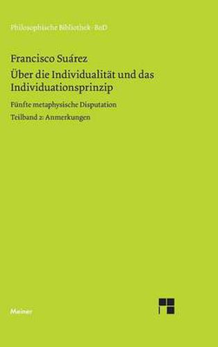 Cover image for UEber die Individualitat und das Individuationsprinzip. 5. methaphysische Disputation / UEber die Individualitat und das Individuationsprinzip. 5. methaphysische Disputation