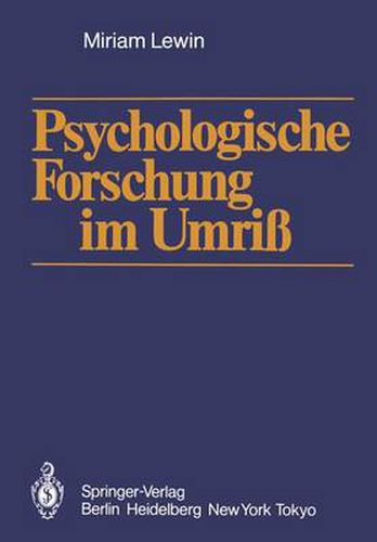 Cover image for Psychologische Forschung im Umriss