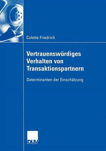 Cover image for Vertrauenswurdiges Verhalten Von Transaktionspartnern