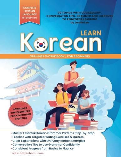 Cover image for Learn Korean Grammer Workbook For Beginners