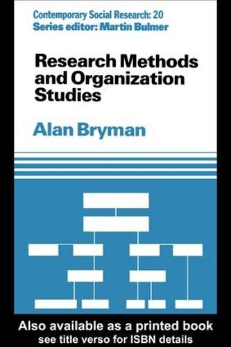 Cover image for Research Methods and Organization Studies