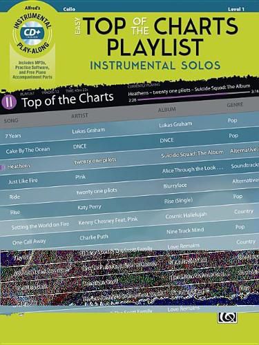 Cover image for Easy Top of the Charts Playlist Instrumental Solos for Strings: Cello, Book & CD