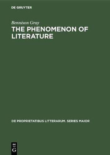 Cover image for The Phenomenon of Literature