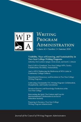 Cover image for Wpa: Writing Program Administration 43.3 (Summer 2020)