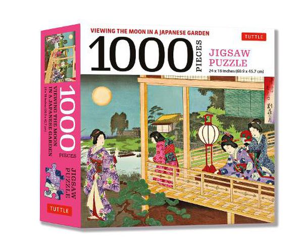 Cover image for Viewing The Moon Japanese Garden 1000 Piece Jigsaw Puzzle