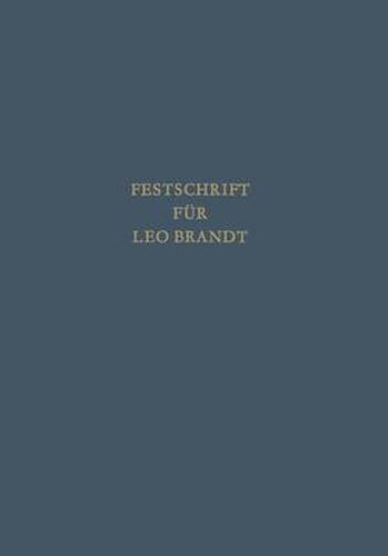 Cover image for Festschrift Fur Leo Brandt Zum 60. Geburtstag