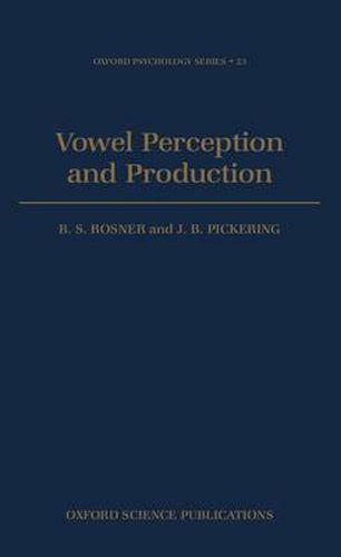 Cover image for Vowel Perception and Production