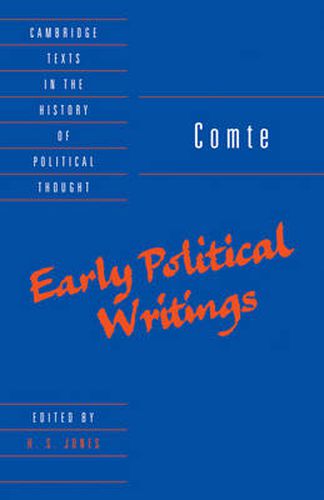 Cover image for Comte: Early Political Writings