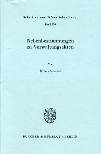 Cover image for Nebenbestimmungen Zu Verwaltungsakten