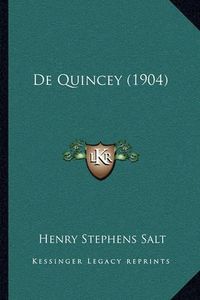 Cover image for de Quincey (1904)