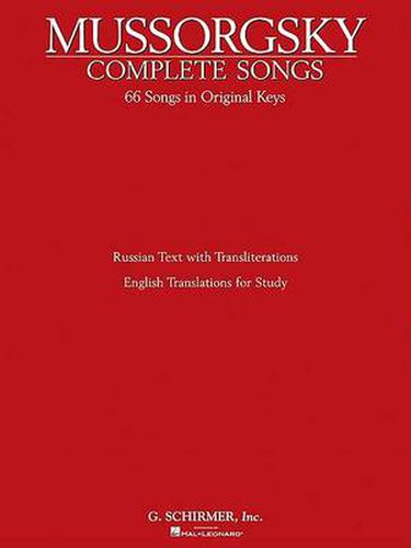 Cover image for Complete Songs in Original Keys: Russian Text with Transliterations, Includes English Translations for Study