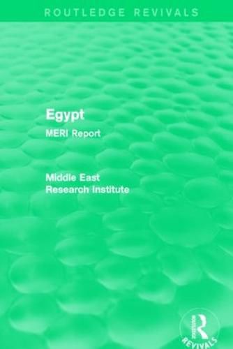 Cover image for Egypt (Routledge Revival): MERI Report