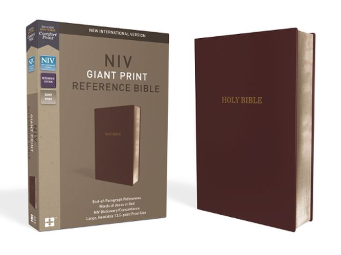 Cover image for NIV, Reference Bible, Giant Print, Leather-Look, Burgundy, Red Letter, Comfort Print