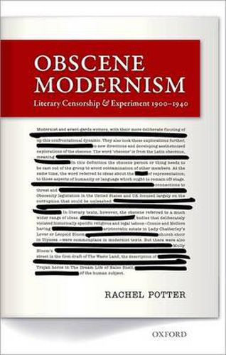 Cover image for Obscene Modernism: Literary Censorship and Experiment 1900-1940