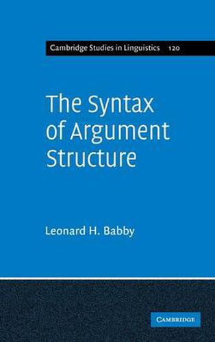 Cover image for The Syntax of Argument Structure