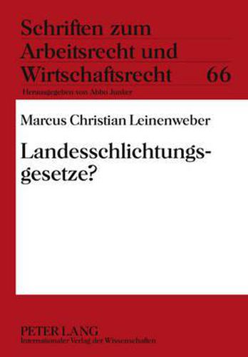 Cover image for Landesschlichtungsgesetze?