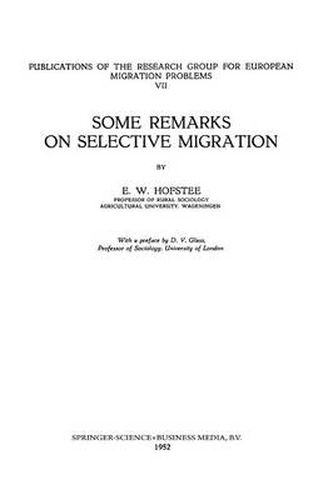 Cover image for Some Remarks on Selective Migration