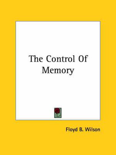 Cover image for The Control of Memory