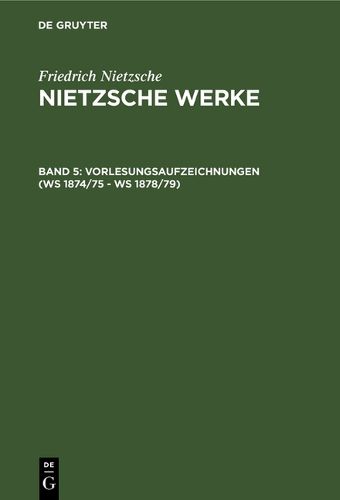 Vorlesungsaufzeichnungen (Ws 1874/75 - Ws 1878/79)