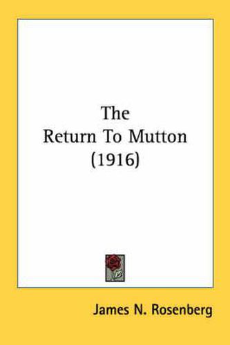 Cover image for The Return to Mutton (1916)