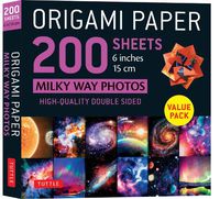 Cover image for Origami Paper 200 Sheets Milky Way Photos 6  (15 CM): Tuttle Origami Paper: High-Quality Double Sided Origami Sheets Printed with 12 Different Photographs (Instructions for 6 Projects Included)