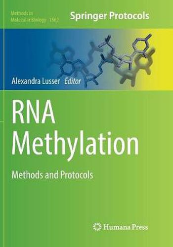 Cover image for RNA Methylation: Methods and Protocols