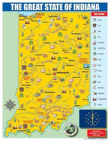 Indiana State Map for Students - Pack of 30