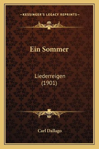 Cover image for Ein Sommer: Liederreigen (1901)