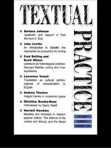 Cover image for Textual Practice: Volume 7, Issue 2