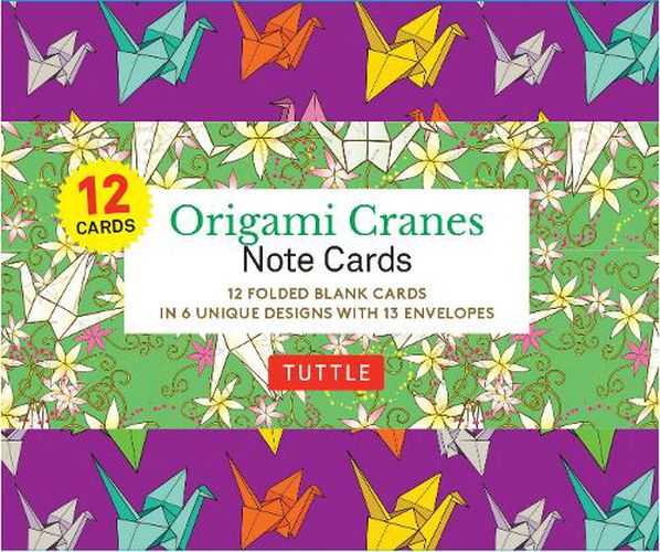 Cover image for Origami Cranes Note Cards- 12 Cards