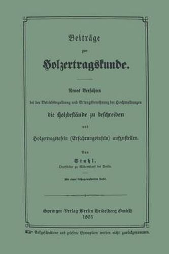 Cover image for Beitrage Zur Holzertragskunde